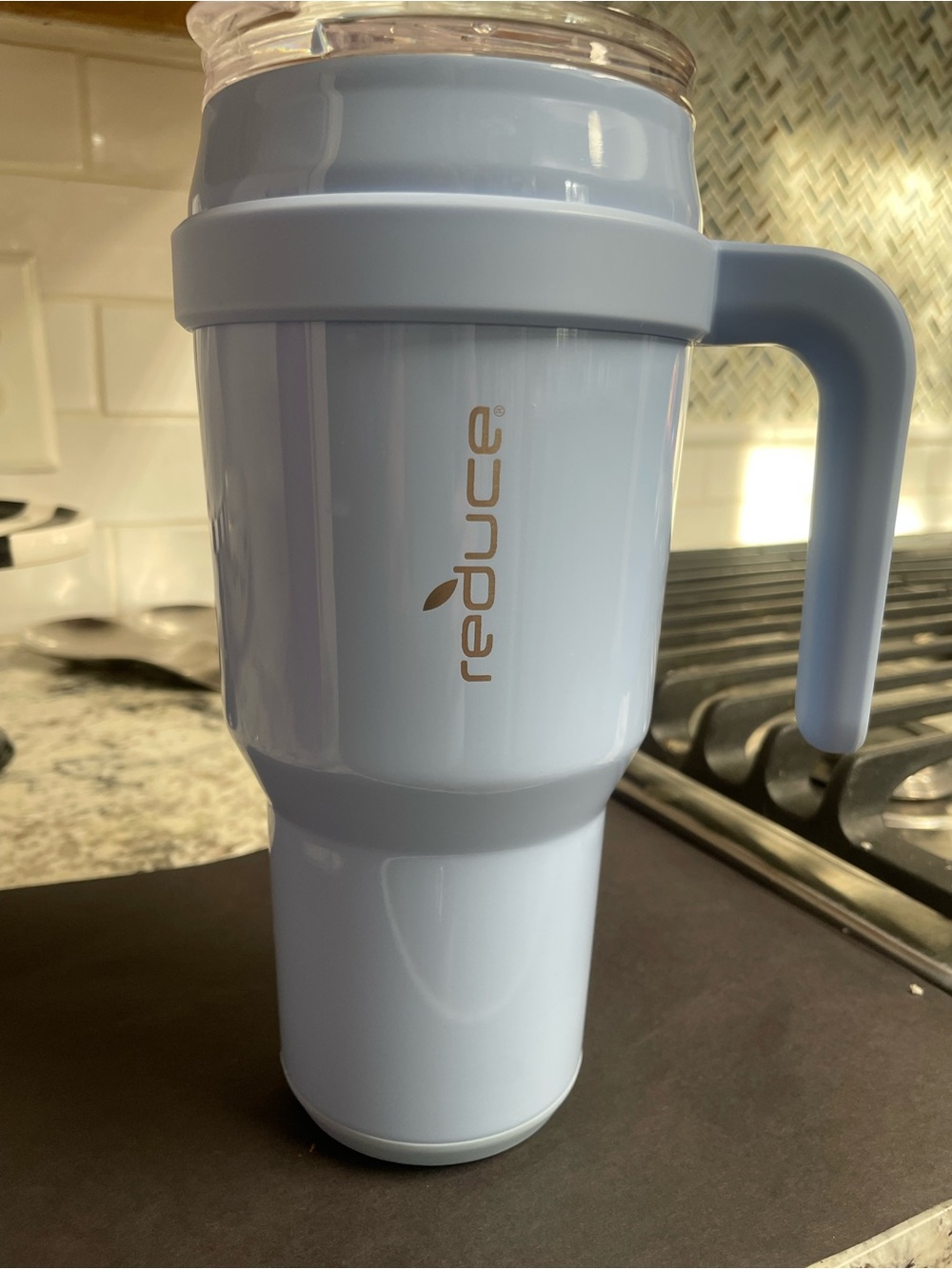 Reduce Insulated Travel Mug with Handle in Light Blue